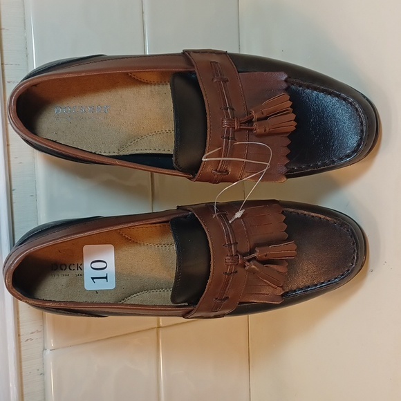 Dockers Mens Leather Too Tone Brown   Chunky Loafer Shoes 10M New